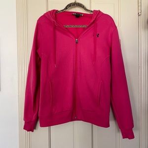 Under Armour Semi-Fitted Pink Zip-Up Hoodie Size M